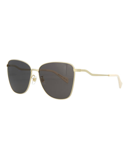 Gucci Square-Frame Metal Sunglasses