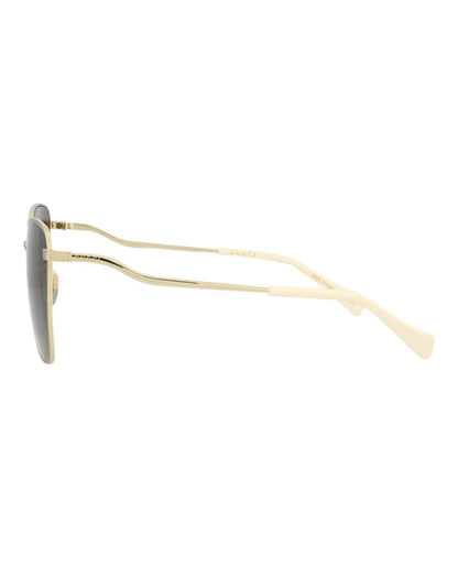 Gucci Square-Frame Metal Sunglasses