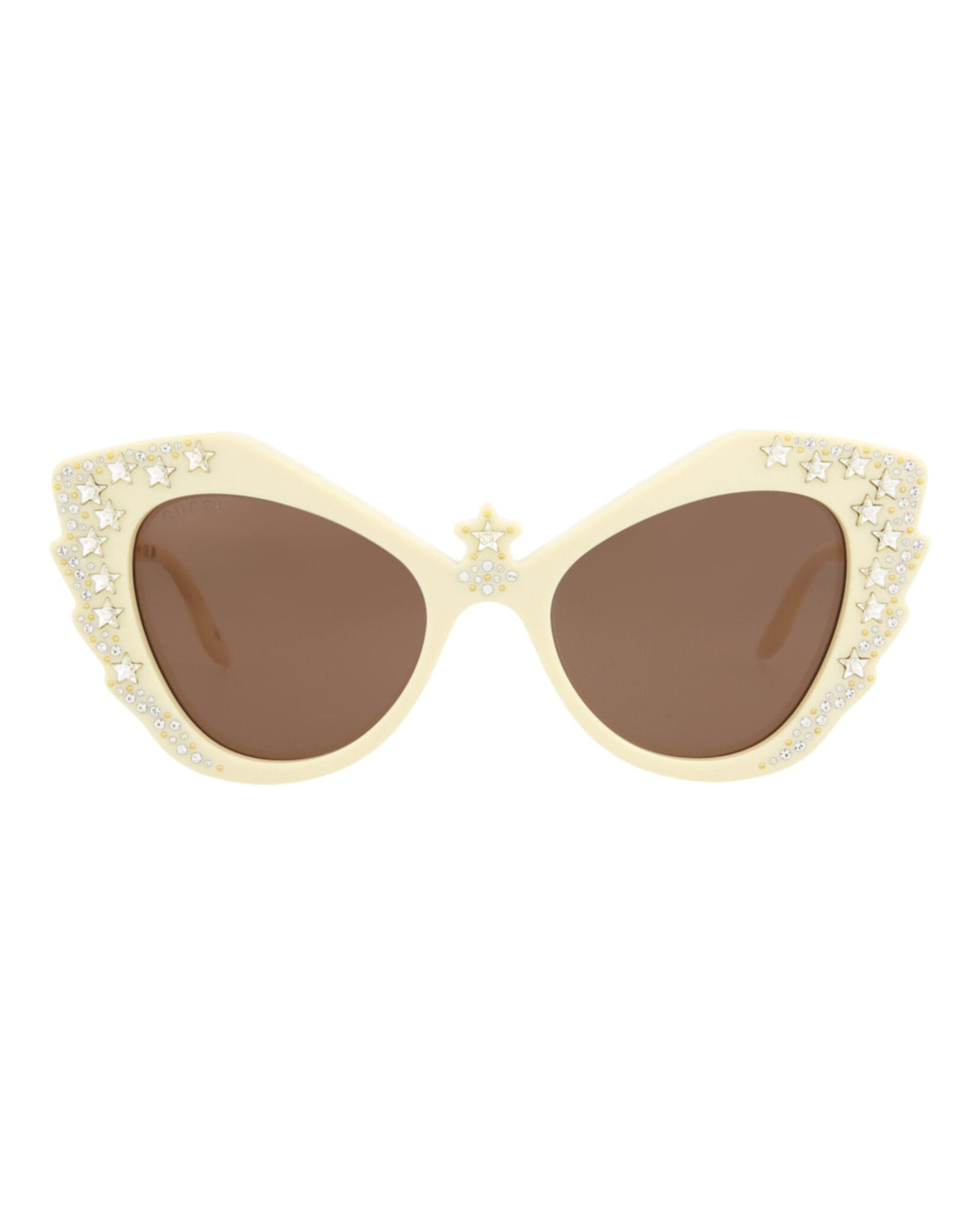 Gucci tan & white striped plastic cat\'s eye sunglasses GUCCI GG0877S-002 Cat Eye Polarized Sunglasses Brown Havana  main image 4