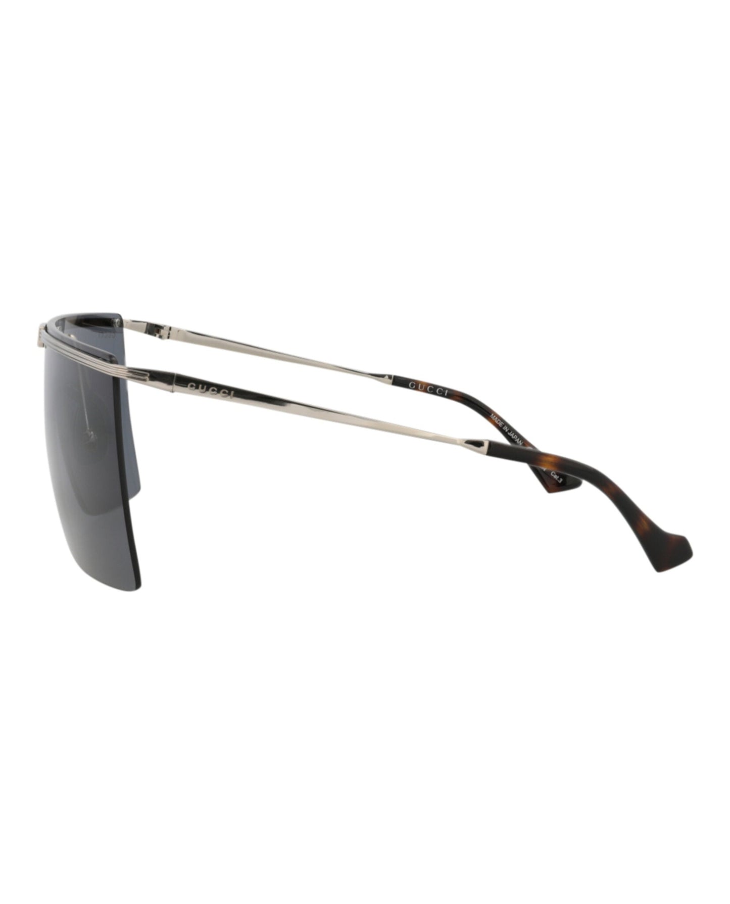 Gucci Shield-Frame Metal Sunglasses