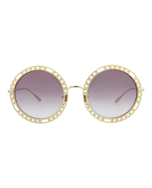 Gucci Round/Oval-Frame Metal Sunglasses