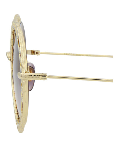 Gucci Round/Oval-Frame Metal Sunglasses