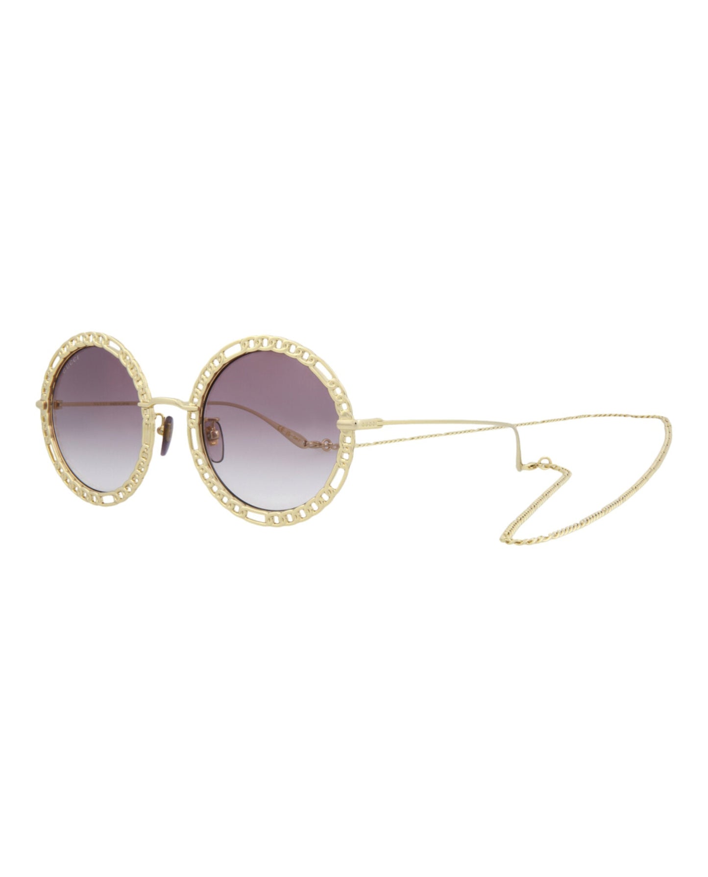 Gucci Round/Oval-Frame Metal Sunglasses