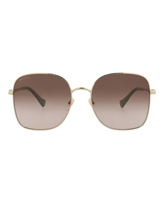 Gucci Square-Frame Metal Sunglasses
