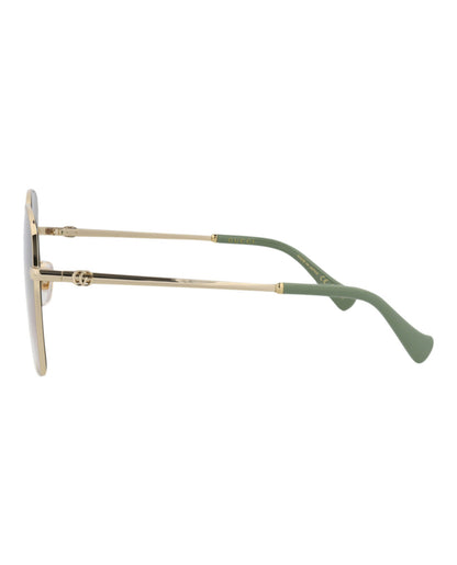 Gucci Square-Frame Metal Sunglasses