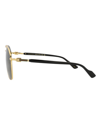 Gucci Aviator-Frame Metal Sunglasses