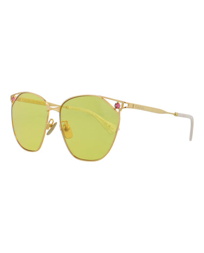 Gucci Cat Eye-Frame Metal Sunglasses