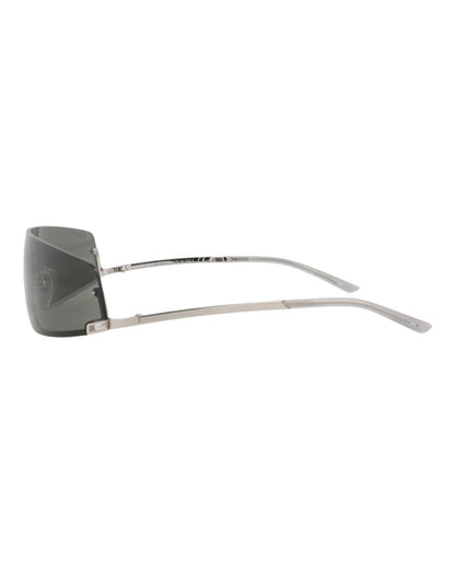 Gucci Shield-Frame Metal Sunglasses