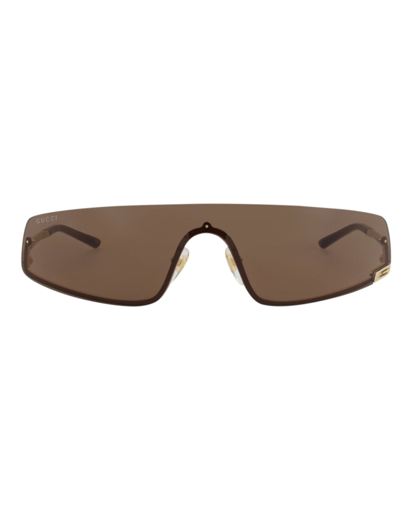 Gucci Shield-Frame Metal Sunglasses