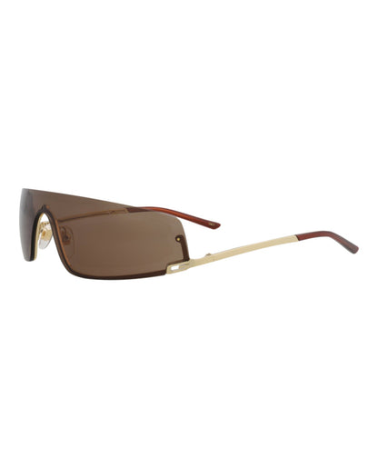 Gucci Shield-Frame Metal Sunglasses