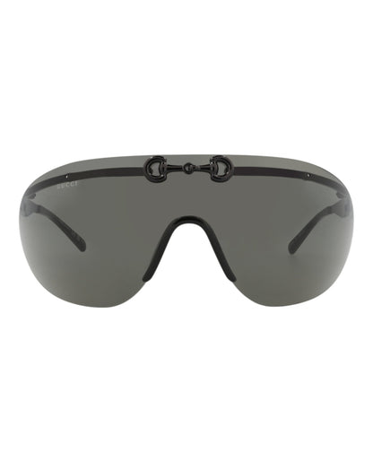 Gucci Shield-Frame Metal Sunglasses