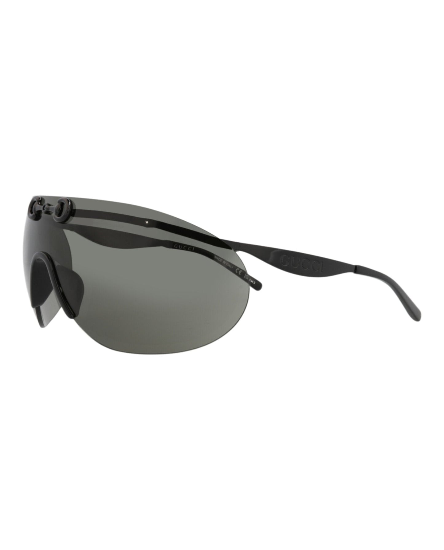 Gucci Shield-Frame Metal Sunglasses
