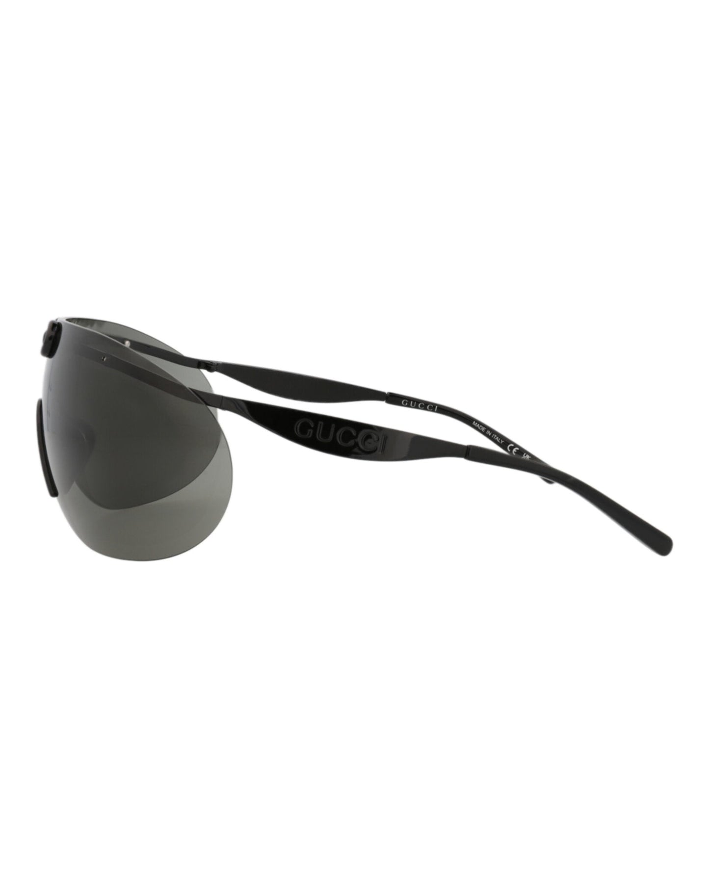 Gucci Shield-Frame Metal Sunglasses