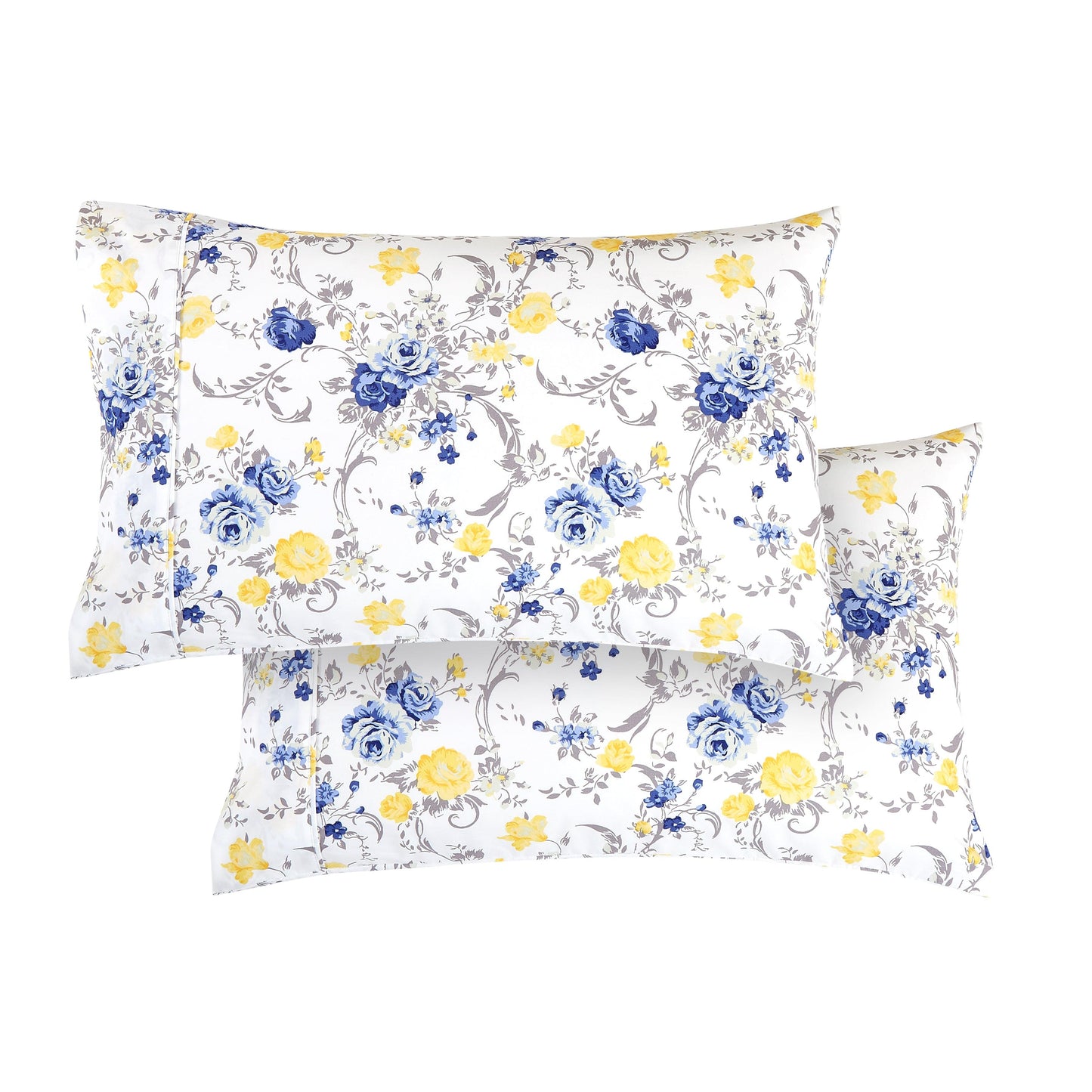 Elegant Comfort Floral and Stripe Pattern Pillowcases