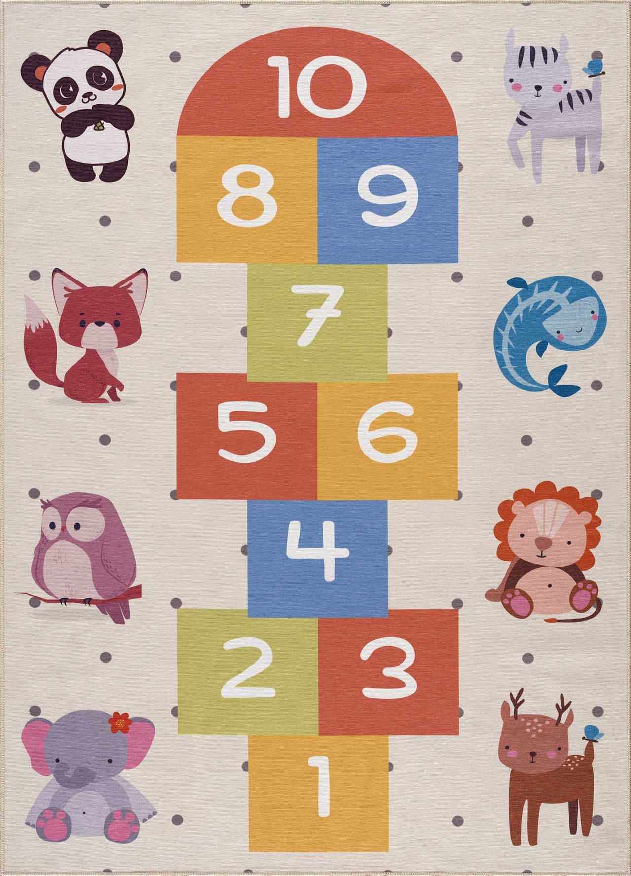 Lundy Kids Hopscotch Colorful Washable Area Rug