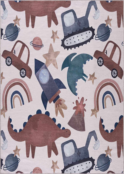 Libra Rainbow Kids Washable Area Rug
