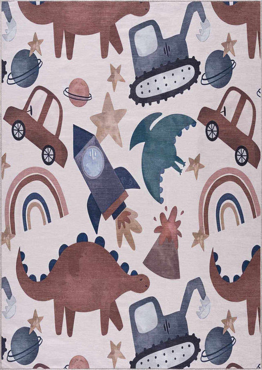 Libra Rainbow Kids Washable Area Rug