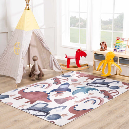 Libra Rainbow Kids Washable Area Rug