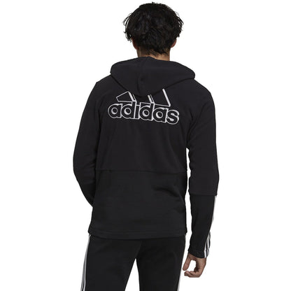 adidas Men's Essentials Polar Fleece Giant Logo Full-Zip Hoodie