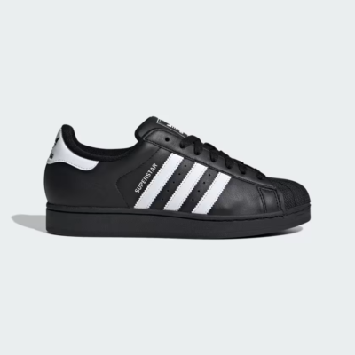 adidas Superstar II Men's Sneakers — Black Leather Low-Top