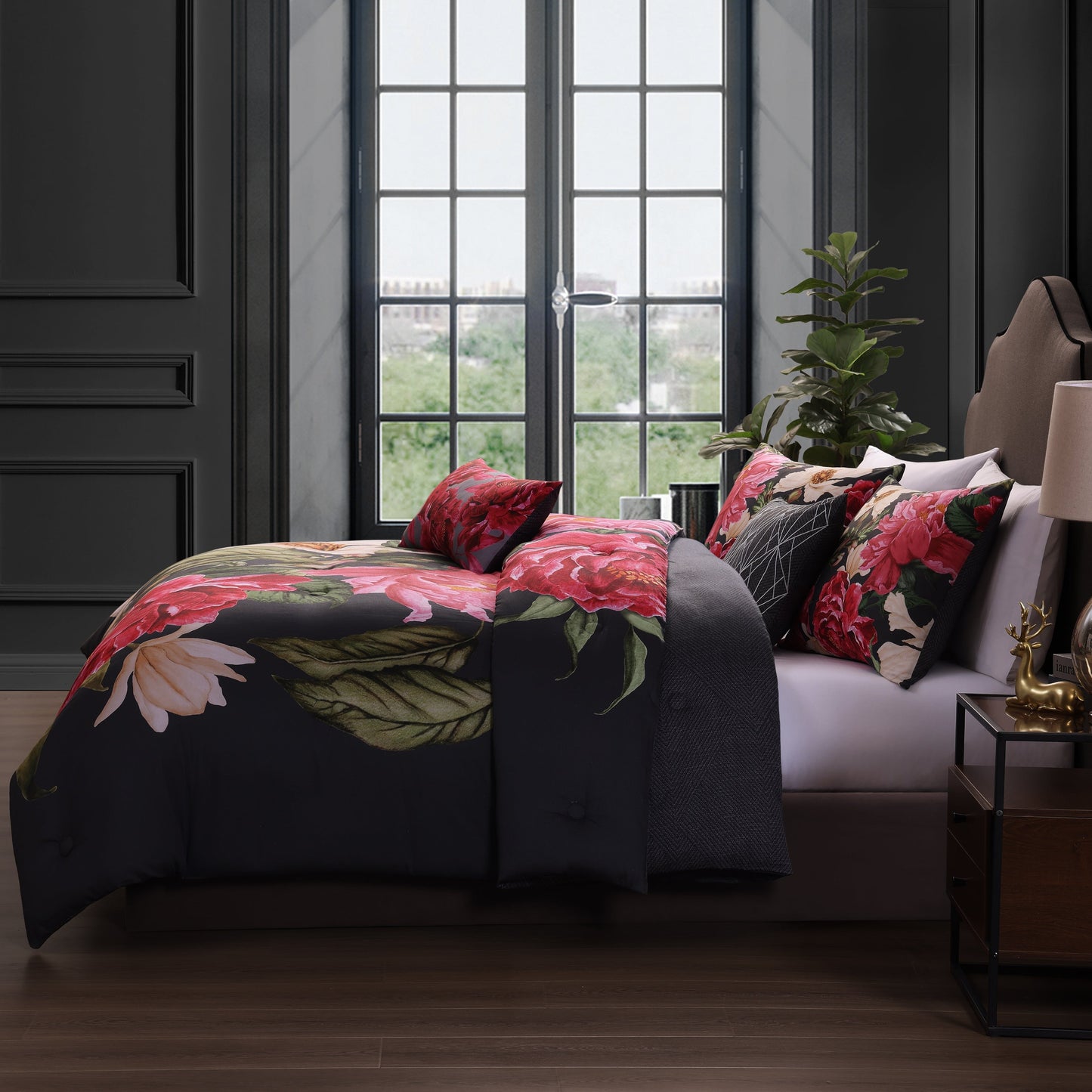 Bebejan Flower Garland 5 Piece Reversible Comforter Set