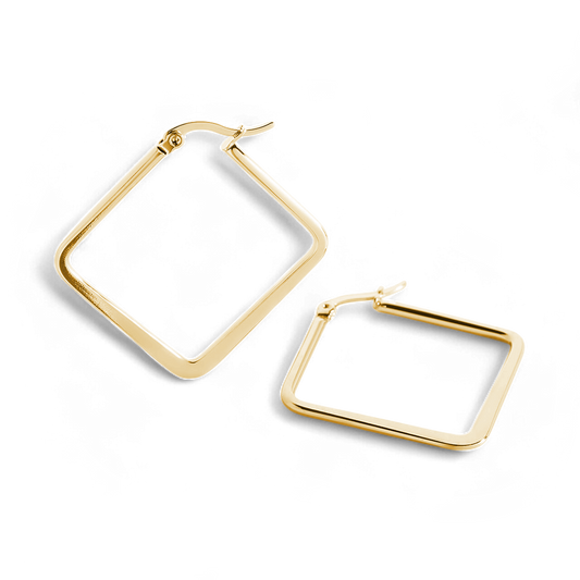 Mint & Lily Geometric Girl Boss Hoop Earrings