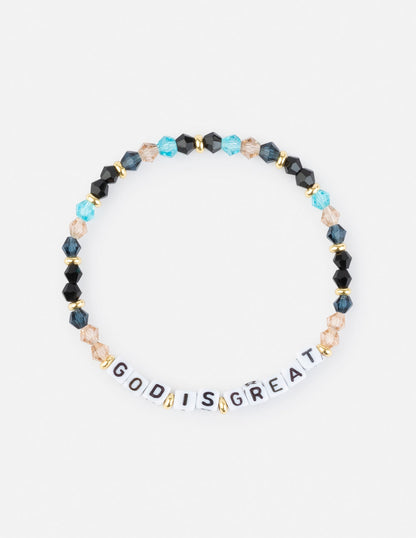 Elevated Faith God is Great Letter Bracelet