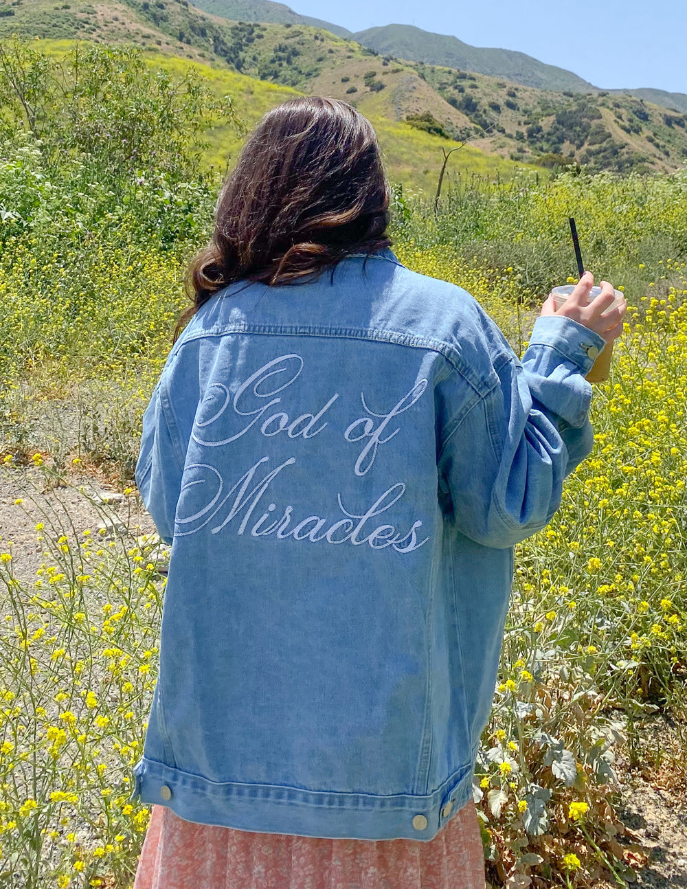 Elevated Faith God of Miracles Denim Jacket