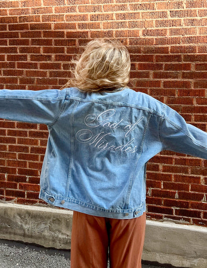 Elevated Faith God of Miracles Denim Jacket