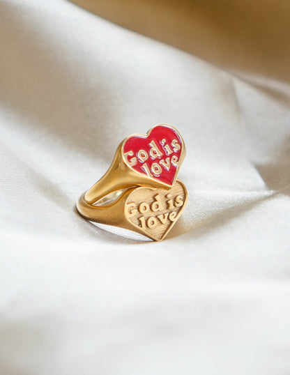 Elevated Faith Enamel God is Love Ring