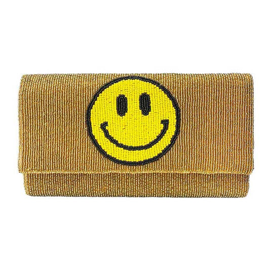 Beaded Smile Clutch Crossbody Bag