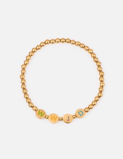 Elevated Faith Gold WWJD Letter Bracelet