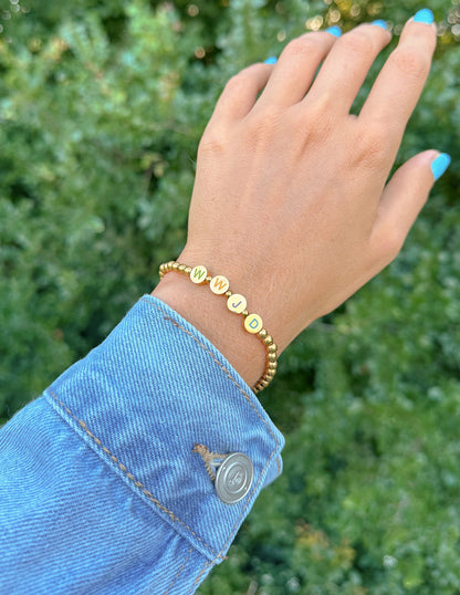Elevated Faith Gold WWJD Letter Bracelet