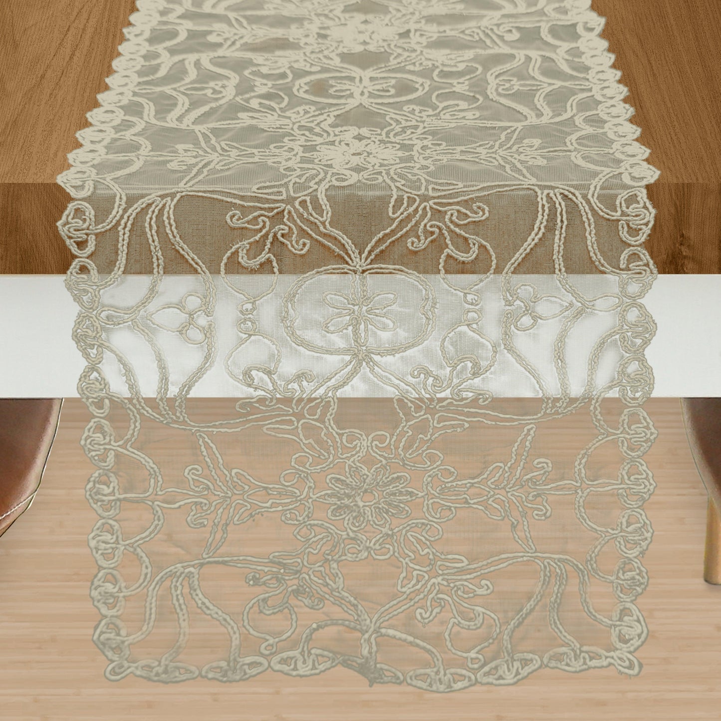 Elegant Comfort Embroidery Ingrid Table Runner