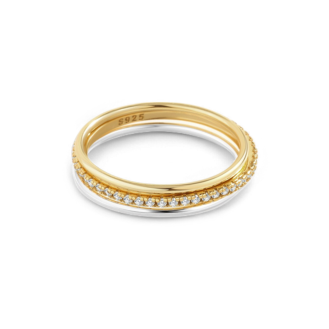 Mint & Lily Gold and Silver Stacking Ring Set