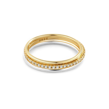 Mint & Lily Gold and Silver Stacking Ring Set