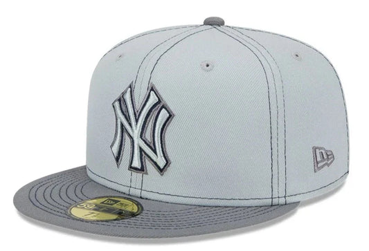 New Era Men's MLB Ny Yankees 5950 Gray Pop Fitted Gray