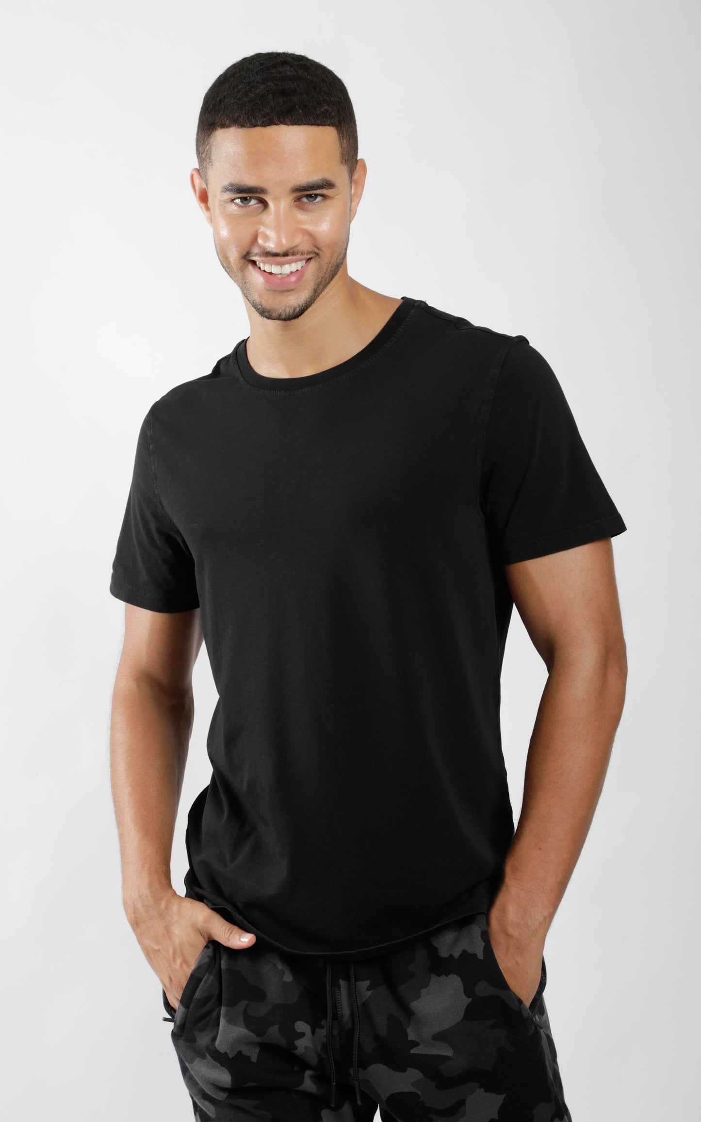 Mens Silicon Washed Pima Cotton Crew Neck Tee