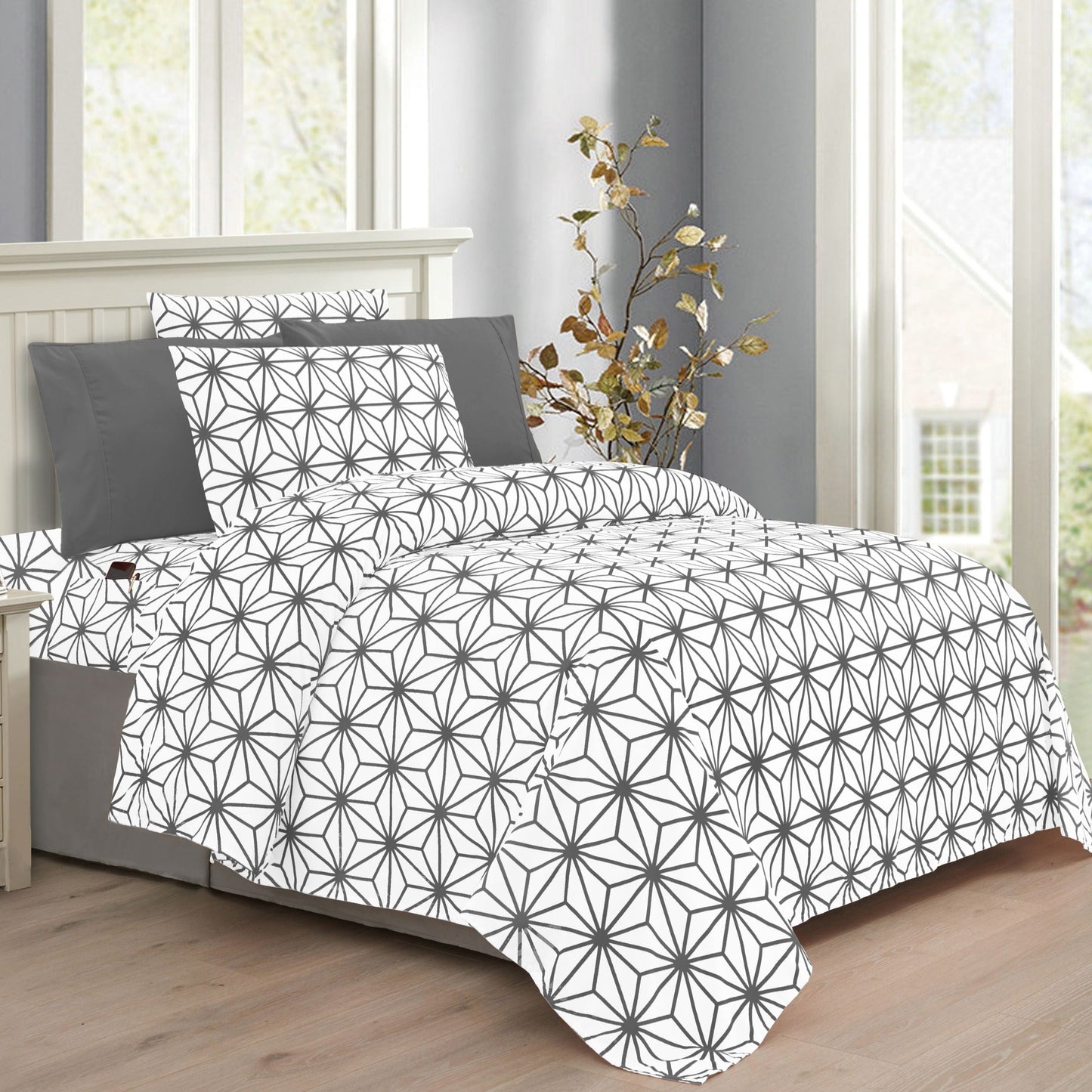 Mocassi 6-Piece Cube Bed Sheet Set - Geometric Pattern - Soft as Hotel Premium Quality