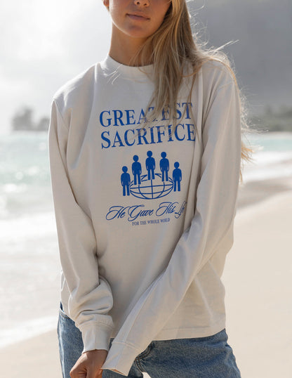 Elevated Faith Greatest Sacrifice LS Unisex Tee
