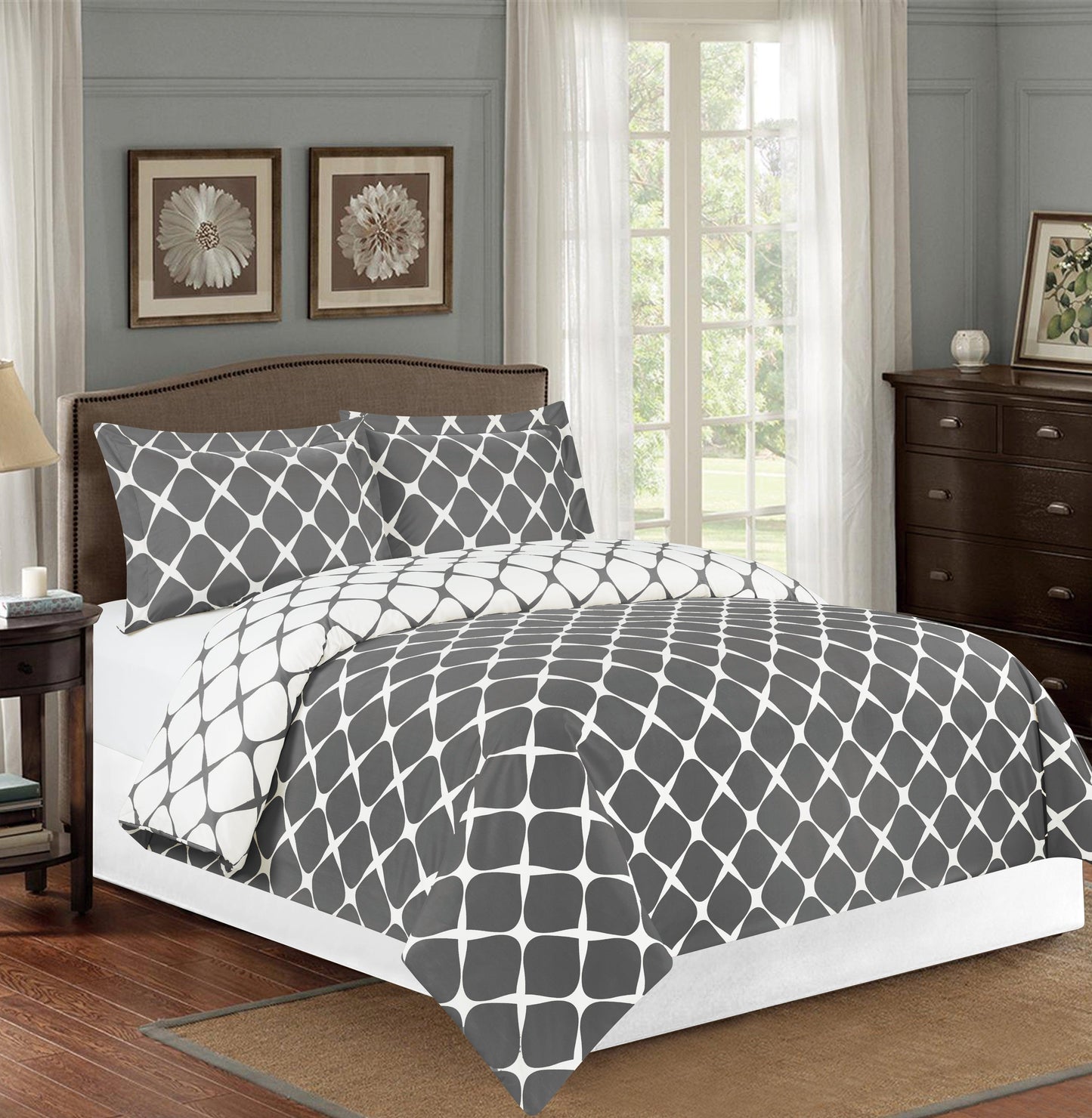 Elegant Comfort Bloomingdale Pattern, 3-Piece Duvet Cover Set
