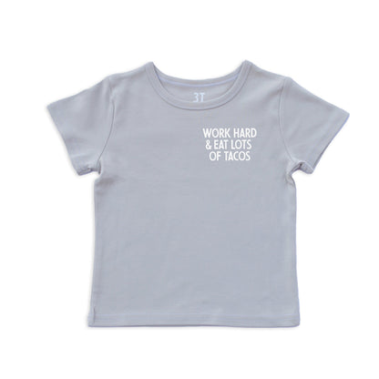 Frankie Jean Work Hard & Eat Tacos Kids Tee