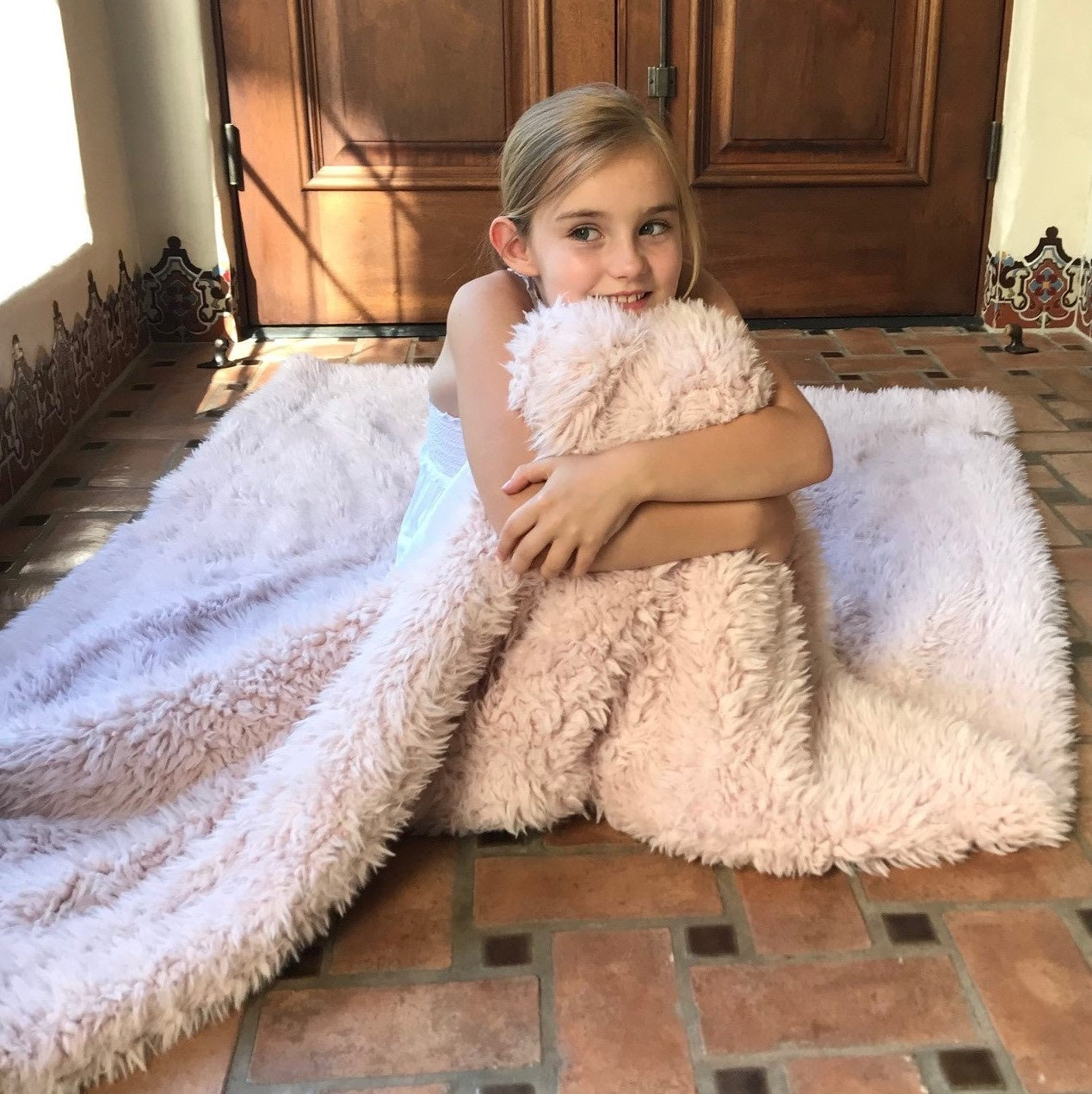 Angel Plush Blanket | Big - Dusty Pink