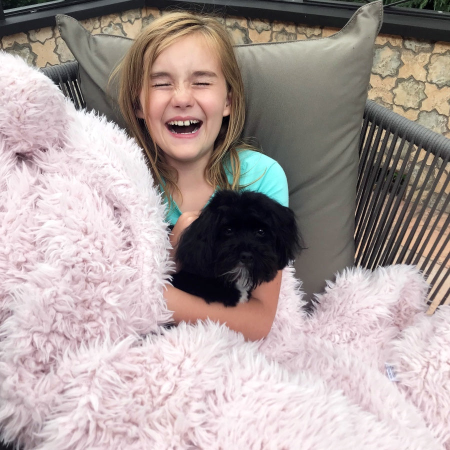 Angel Plush Blanket | Little - Dusty Pink