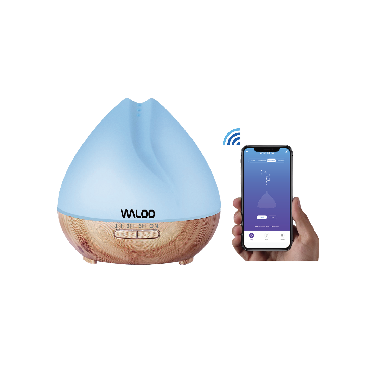 Waloo Smart Aroma Diffuser (400ml) Control By Phone or Manual