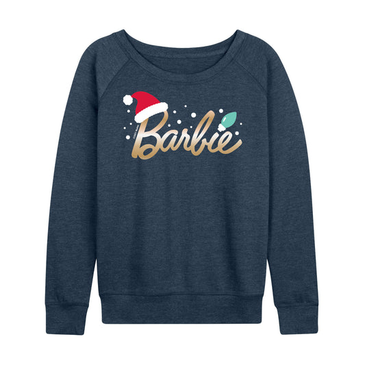 Barbie - Holidays & Christmas - Santa Hat Logo - Women's Lightweight French Terry Long Sleeve Shirt