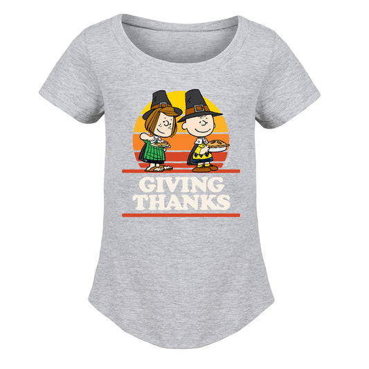 Peanuts - Giving Thanks - Toddler And Youth Girls Short Sleeve Graphic T-Shirt