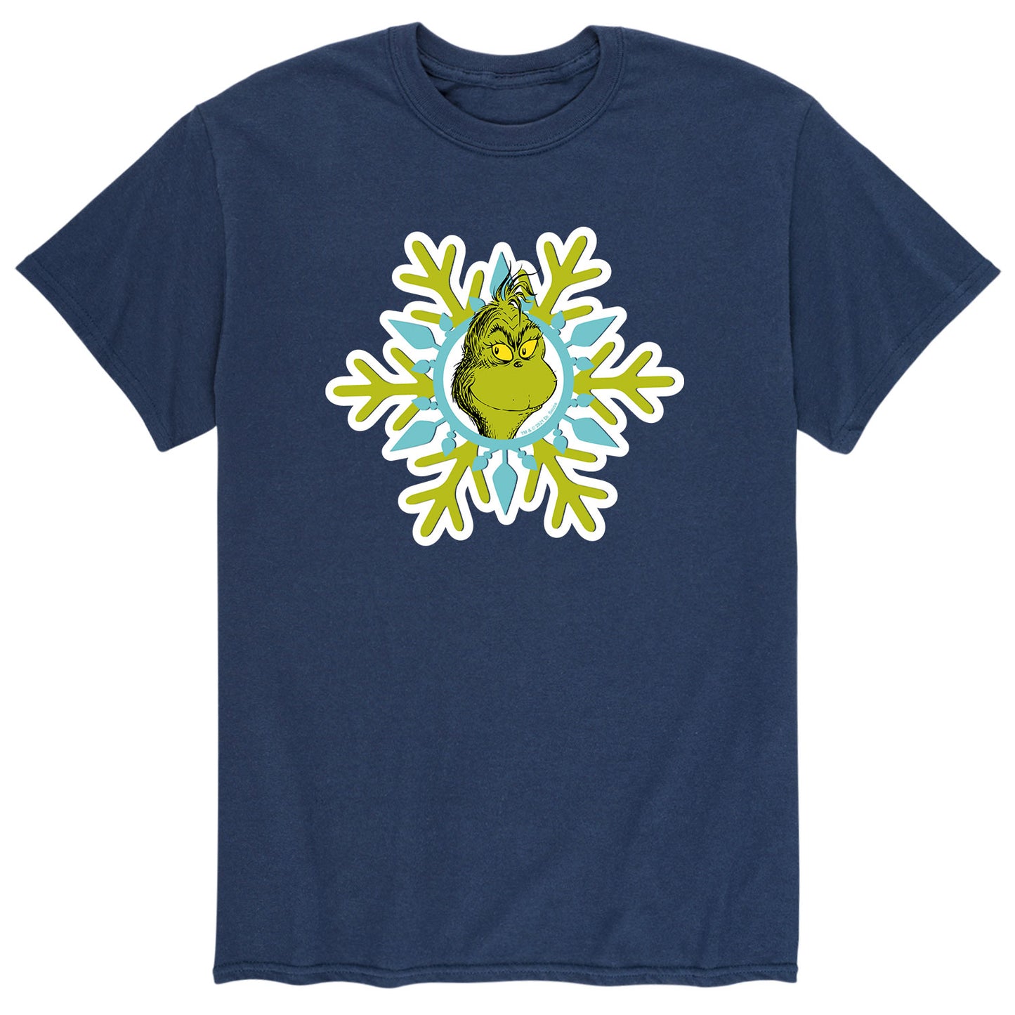 Grinch Face Snowflake - NAVY-