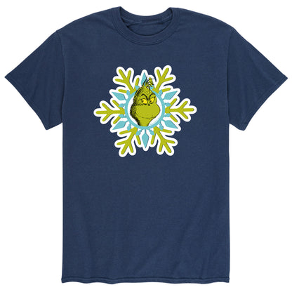 Grinch Face Snowflake - NAVY-