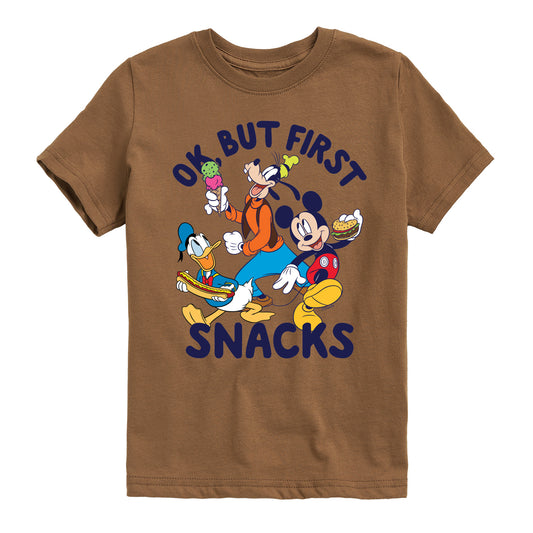 Mickey & Friends - Ok, But First Snacks - Toddler And Youth Short Sleeve Graphic T-Shirt